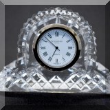 G12. Small Waterford Crystal clock. 2.5”h - $18 